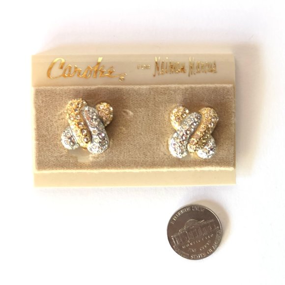 Vintage Carolee - Neiman Marcus Knot Earrings NWT - Picture 2 of 6